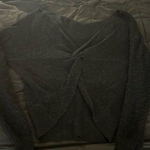 Open back knit sweater
